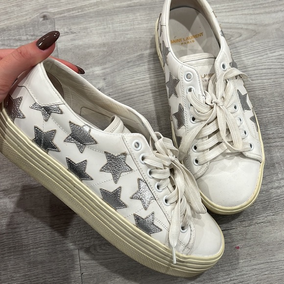 Saint Laurent
Court Classic Leather Platform Sneaker, Off White/Platinum - Picture 3 of 7